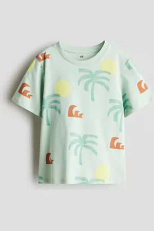 H&M T-Shirt mit Print - Grün