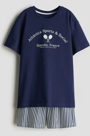 H&M Pyjama aus Baumwolljersey - Blau