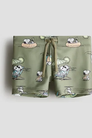 H&M Gemusterte Badehose - Grün