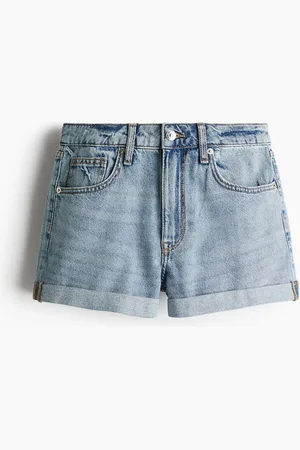 H&M Denimshorts mit hohem Bund - Blau