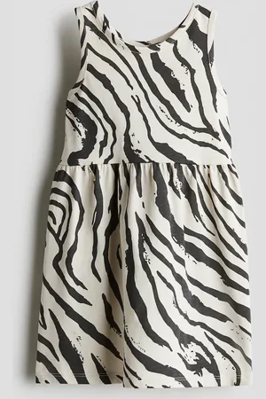 H&M Gemustertes Baumwollkleid - Beige