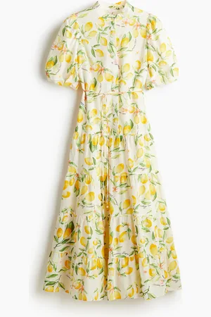 H&M Langes Baumwollkleid - Weiß