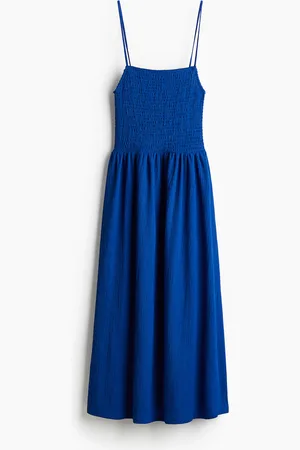 H&M Gesmoktes Trägerkleid - Blau