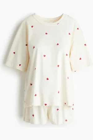H&M MAMA Before & After Baumwollpyjama - Weiß