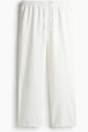 H&M Hose aus Leinenmix in Relaxed Fit - Weiß