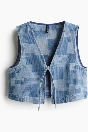 H&M Denimgilet im Patchwork-Look - Blau