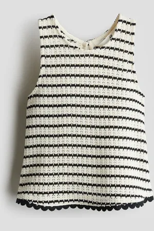 H&M Tanktop aus Strukturstrick - Schwarz