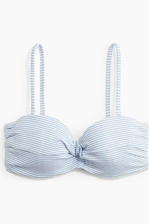 H&M Wattiertes Balconette-Bikinitop - Blau
