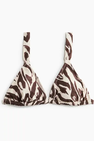 H&M Wattiertes Triangel-Bikinitop - Beige