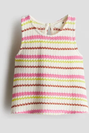 H&M Tanktop aus Strukturstrick - Weiß