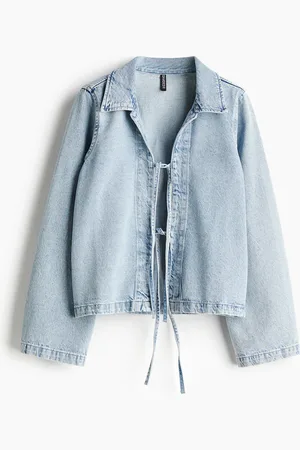 H&M Jeansjacke mit Bindebändern - Blau