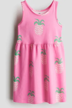 H&M Gemustertes Baumwollkleid - Pink