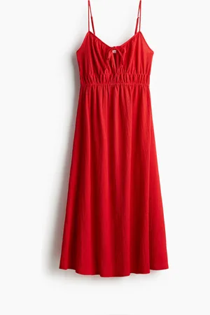 H&M Gecrinkeltes Jerseykleid - Rot