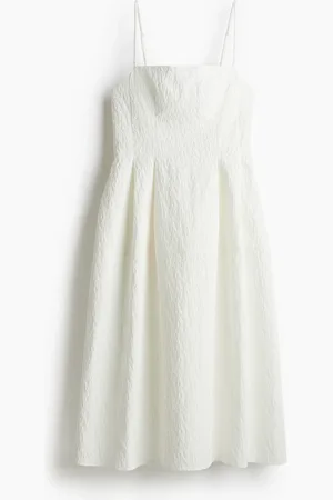 H&M Kleid aus Jacquardstoff - Weiß