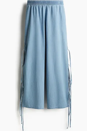 H&M Schlupfhose mit Bindedetail - Blau