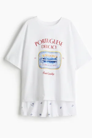 H&M Bedruckter Pyjama - Weiß