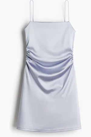 H&M Drapiertes Slip Dress - Blau