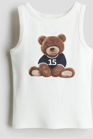 H&M Tanktop aus Baumwolle mit Print - Weiß