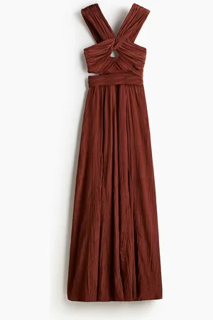 H&M Draped plissé dress - Beige