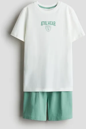 H&M Pyjama aus Baumwolljersey - Grün