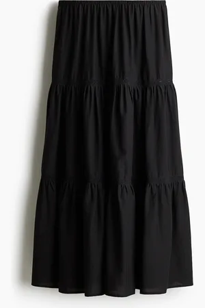 H&M Maxirock mit Spitze - Schwarz