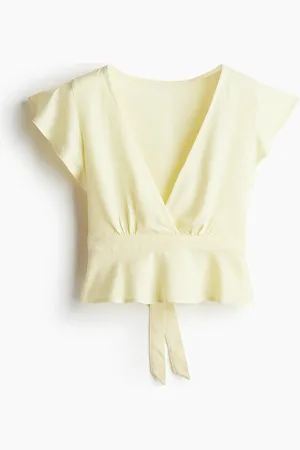 H&M Bluse aus Leinenmix - Gelb