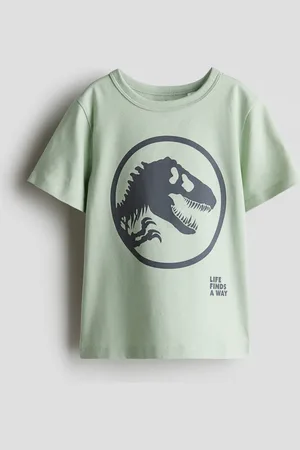 H&M Baumwoll-T-Shirt mit Print - Grün