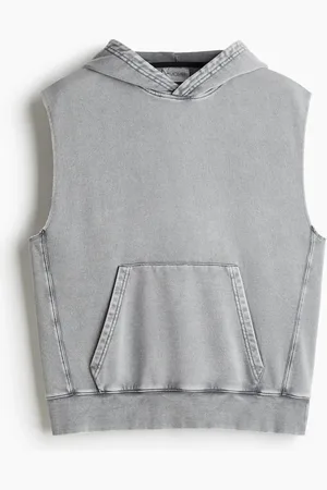 H&M Ärmelloser Sport-Hoodie in Loose Fit - Grau