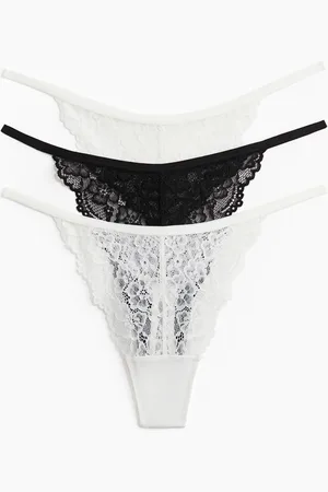 H&M 3er-Pack Tangas aus Spitze - Weiß