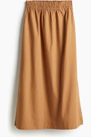 H&M Langer Baumwollrock - Beige