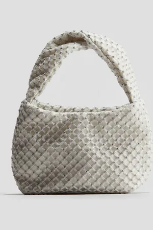 H&M Glitzernde Netzhandtasche - Weiß