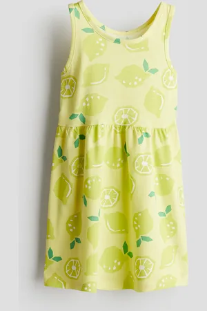 H&M Gemustertes Baumwollkleid - Gelb