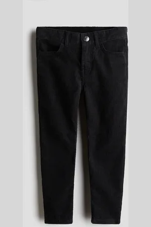 H&M Cordhose Slim Fit - Schwarz