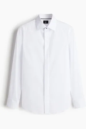 H&M Smokinghemd in Slim Fit - Weiß