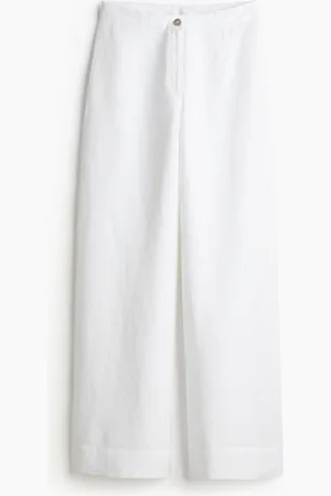 H&M Hose aus Leinenmix - Weiß