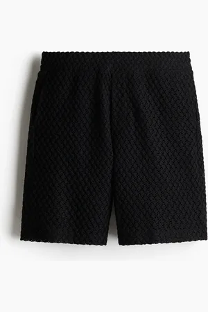 H&M Shorts im Häkellook in Relaxed Fit - Schwarz