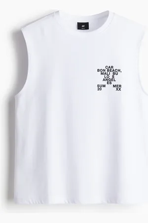 H&M Bedrucktes Tanktop in Loose Fit - Weiß
