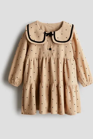 H&M Baumwollkleid mit Kragen - Beige