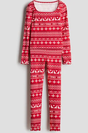 H&M Gerippter Jerseypyjama - Rot