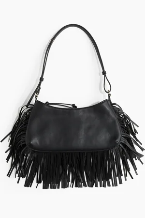 H&M Umhängetasche mit Fransenbesatz - Schwarz