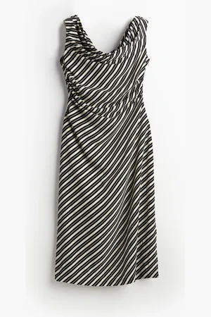 H&M Drapiertes One-Shoulder-Kleid - Beige