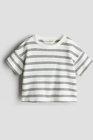 H&M T-Shirt aus Baumwollfrottee - Weiß