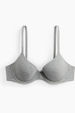H&M Wattierter Bügel-BH aus Jersey - Grau