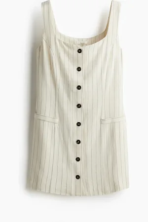 H&M Ärmelloses Kleid aus einer Leinenmischung - Beige