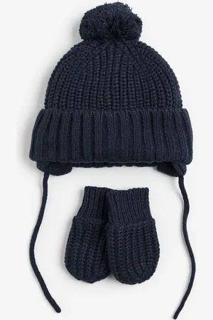H&M 2-teiliges Set mit Beanie und Fäustlingen - Blau
