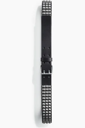 H&M Ledergürtel mit Nieten - Schwarz