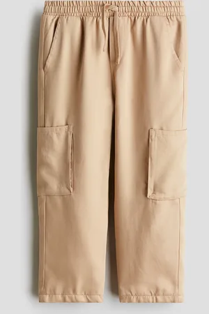 H&M Joggpants aus Twill mit Jerseyfutter - Beige