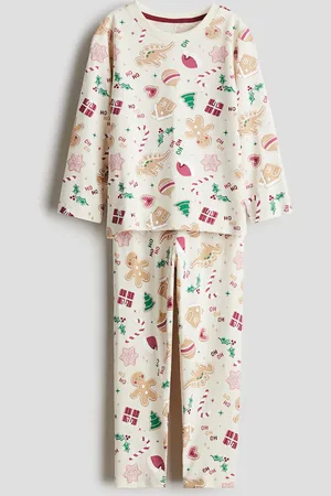 H&M Bedruckter Baumwollpyjama - Beige