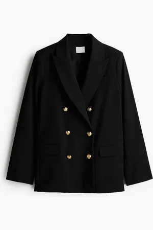 H&M Zweireihiger Blazer - Schwarz