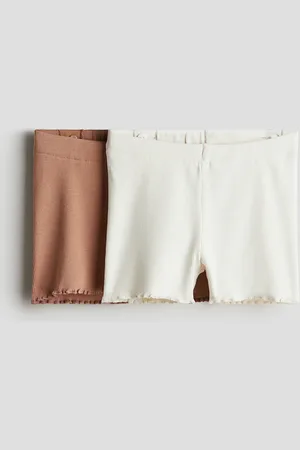 H&M 2er-Pack Gerippte Radlershorts aus Baumwolle - Orange